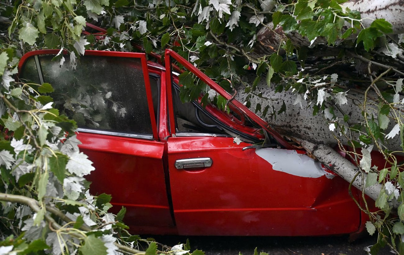 Шторм у Києві: дерева повалені, вулиці та переходи затоплені (фото, відео)