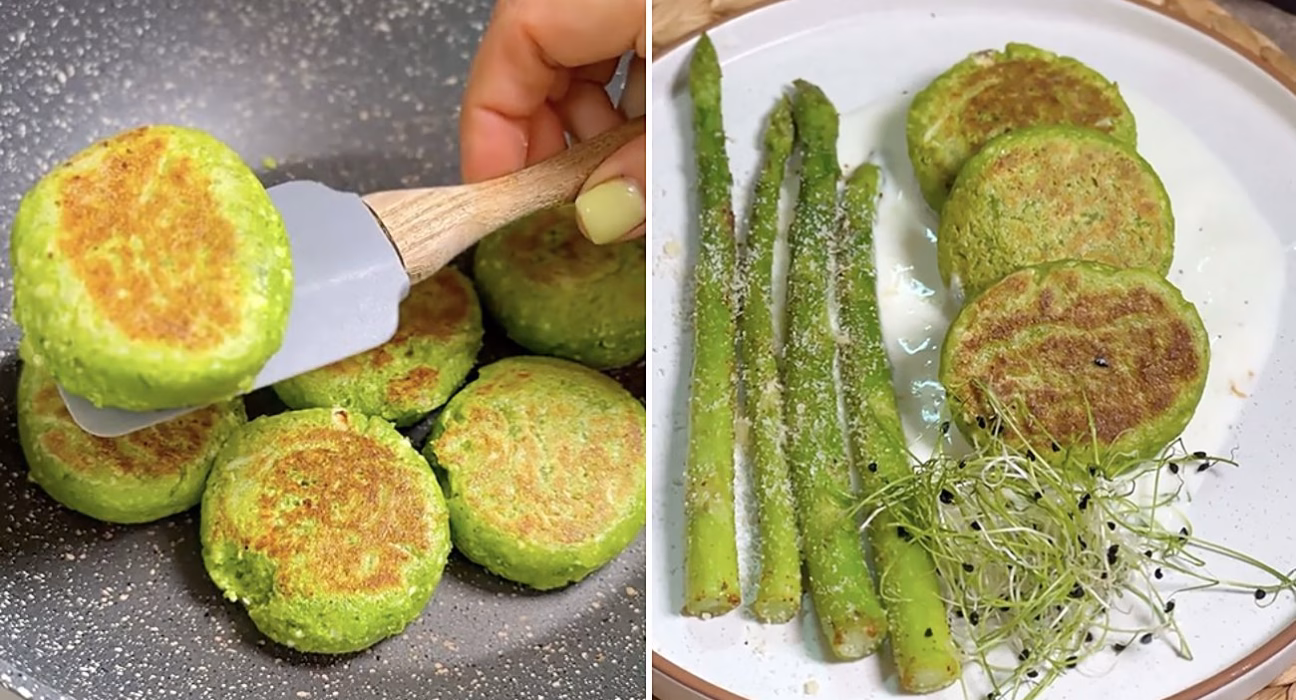 Вишуканий сніданок: ніжні сирники з багатим букетом шпинату та спаржі